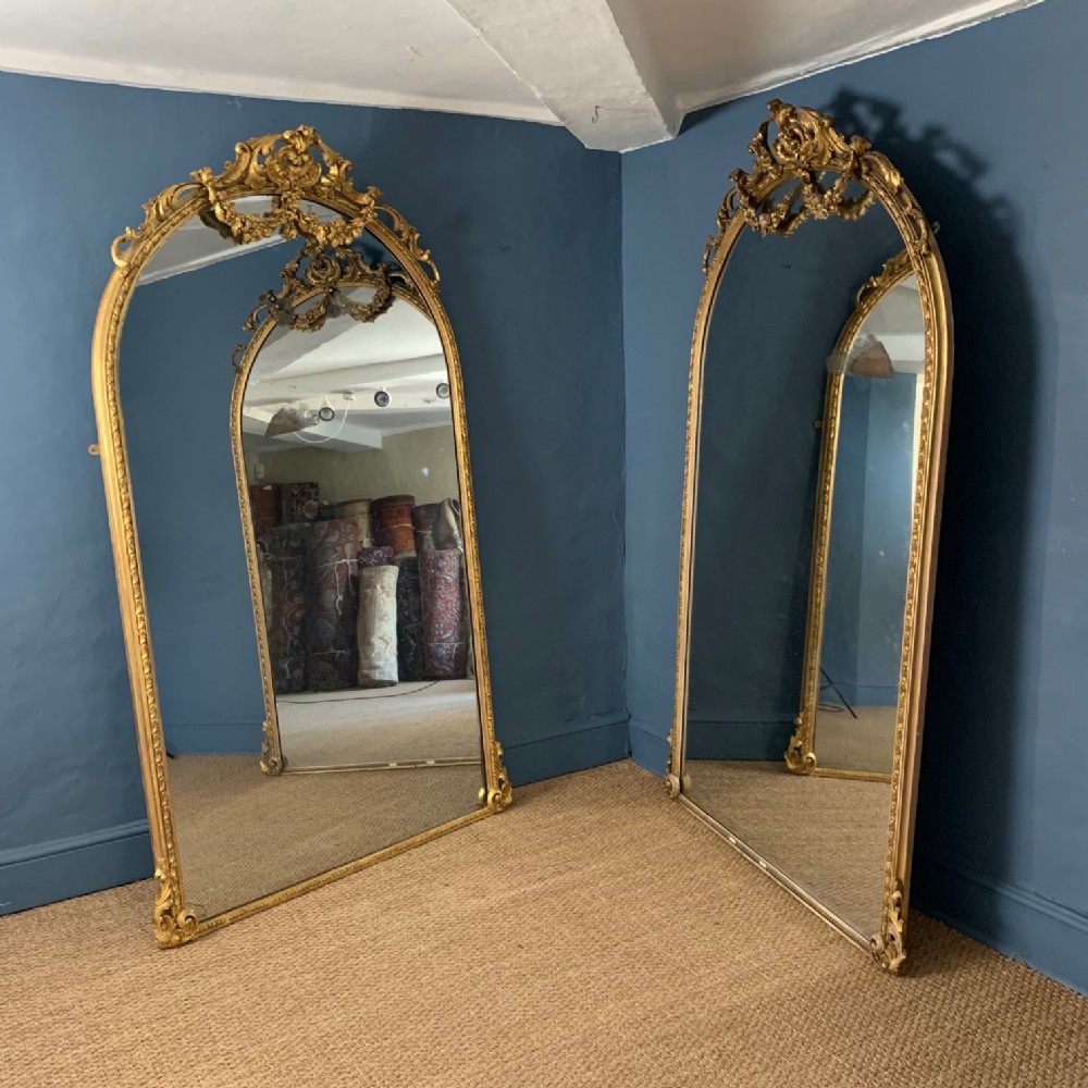 A pair of early Victorian gilt pier mirrors circa 1850 by Charles Nosotti 
