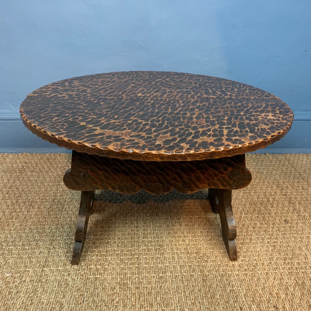 An unusual Edwardian rusticated low table circa 1910