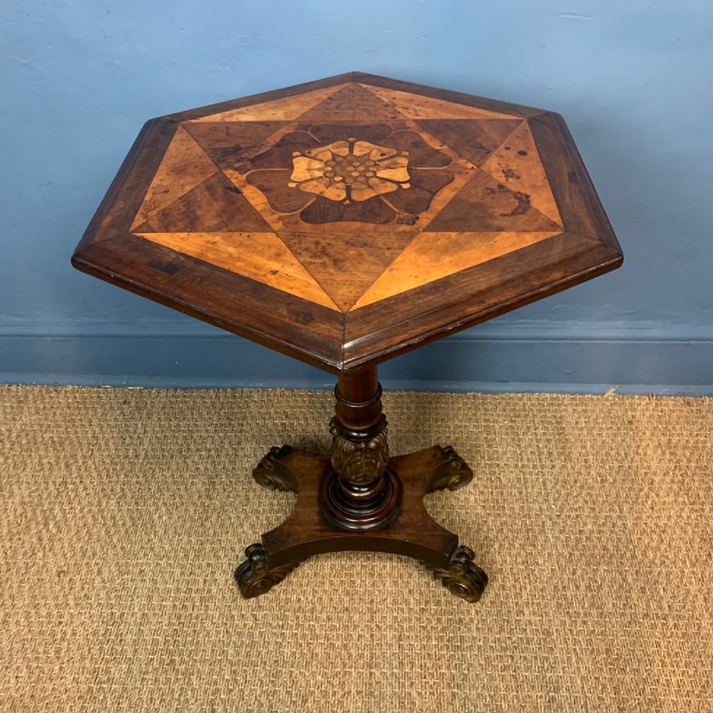 A West Indian hexagonal specimen top table circa 1830
