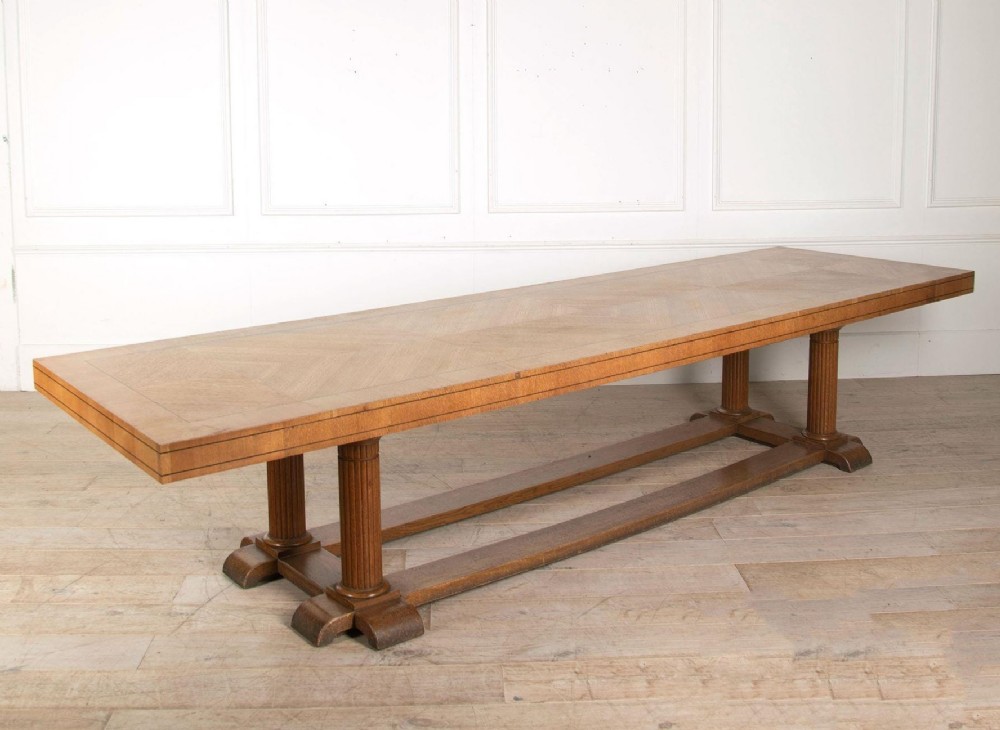 A huge Arts and Crafts oak Refectory Table  by Sir Frank Brangwyn circa 1925