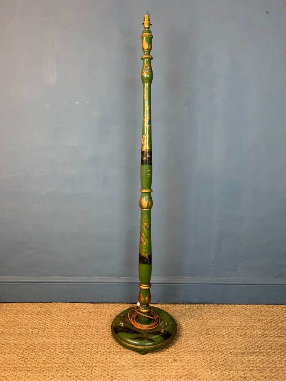An  Edwardian Chinoiserie Lacquer Standard Lamp circa 1910