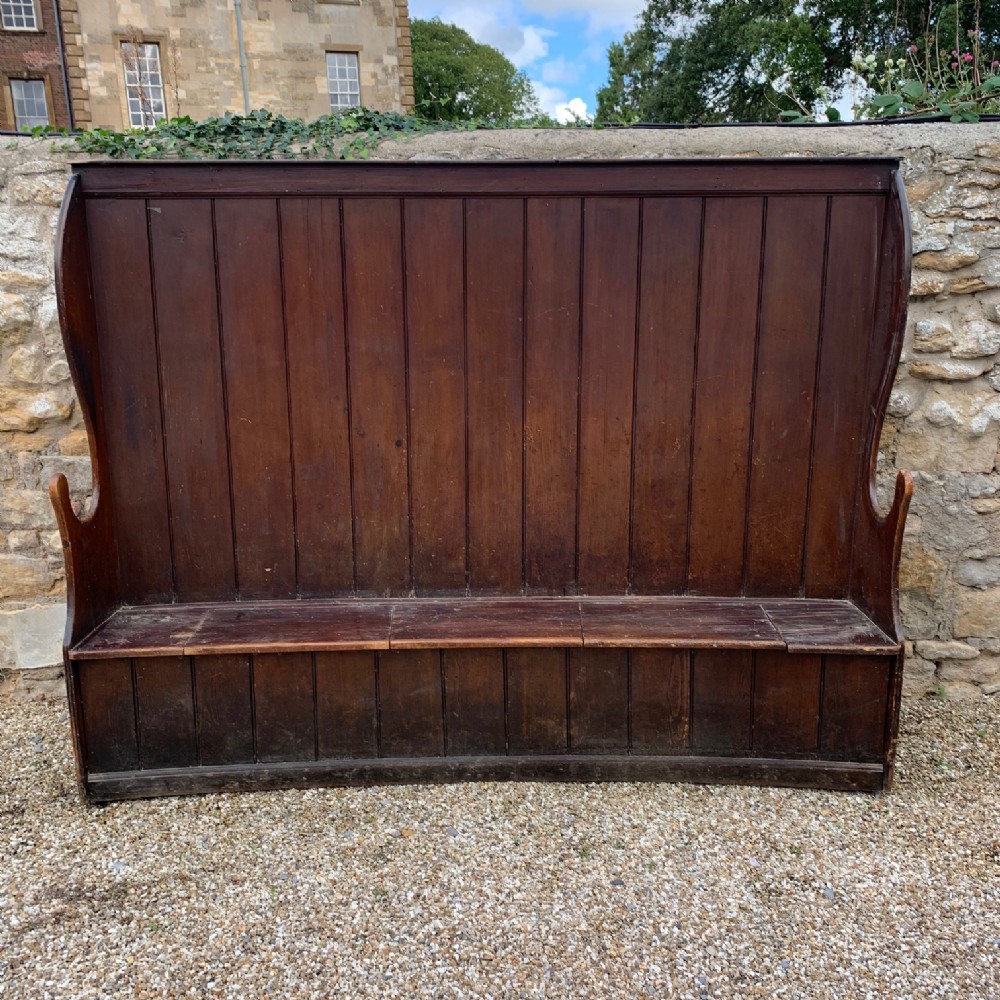 A large Somerset pine settle circa 1870