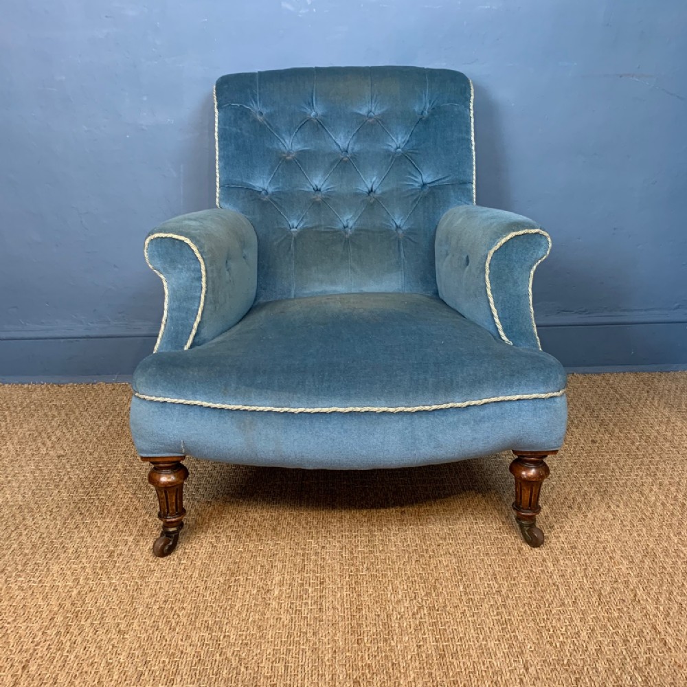 A late Victorian walnut armchair c 1890