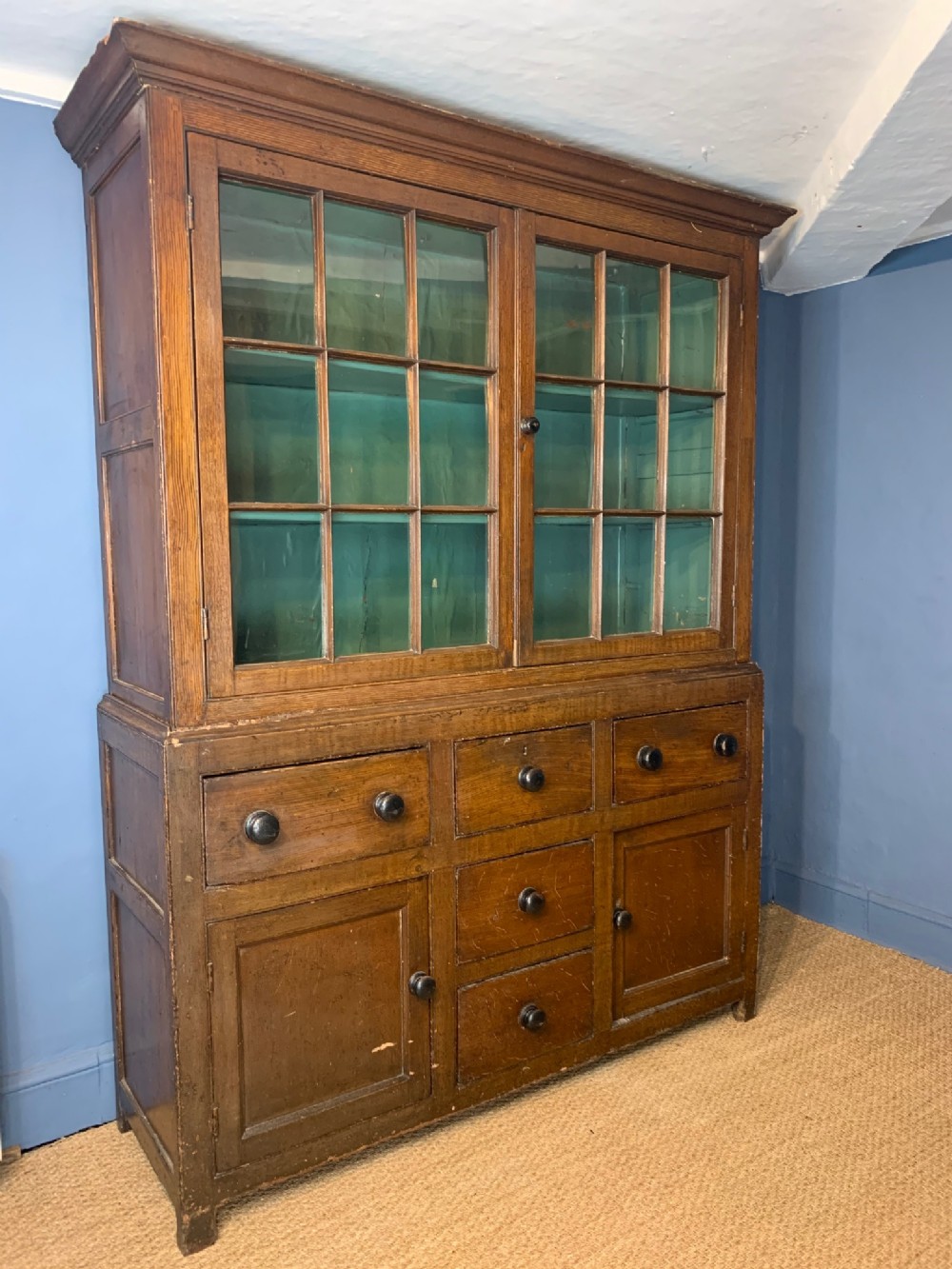 A mid 19th century Cornish glazed dresser circa 1850 