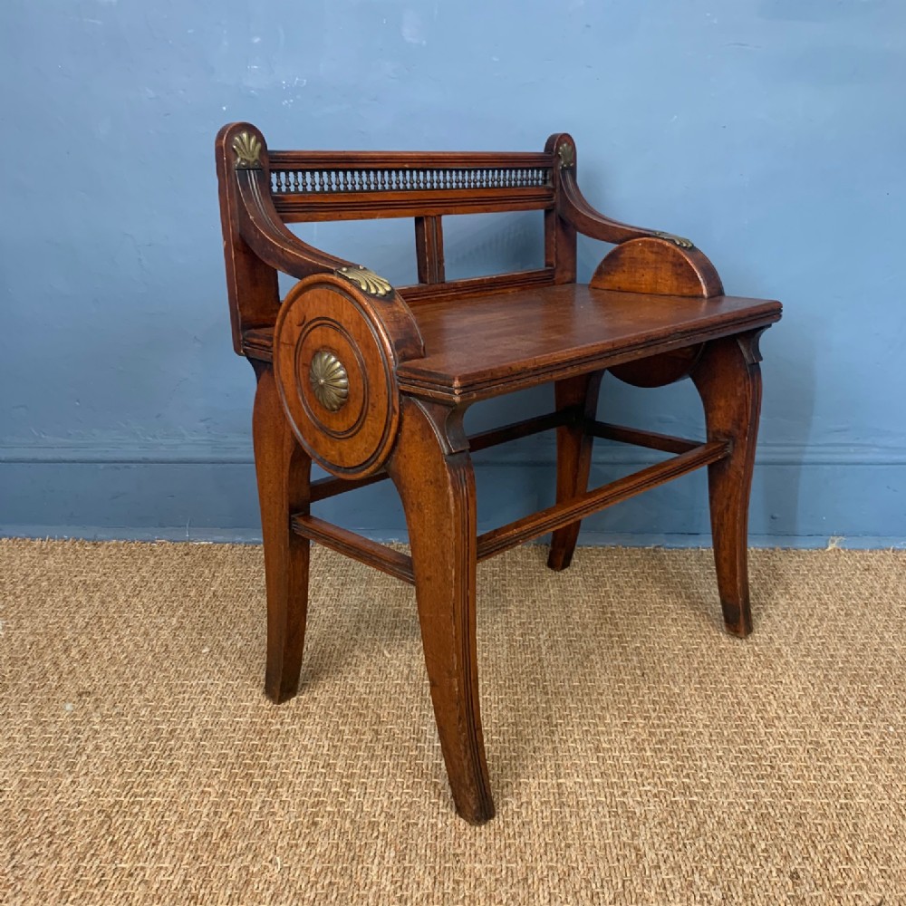 A James Shoolbred walnut window seat circa 1880 