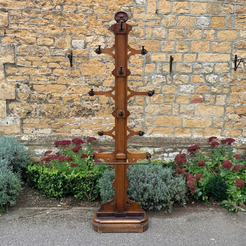 A Victorian honey oak hall stand circa 1880