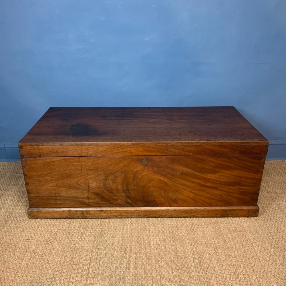 A very large mid 19th c mahogany trunk circa 1840
