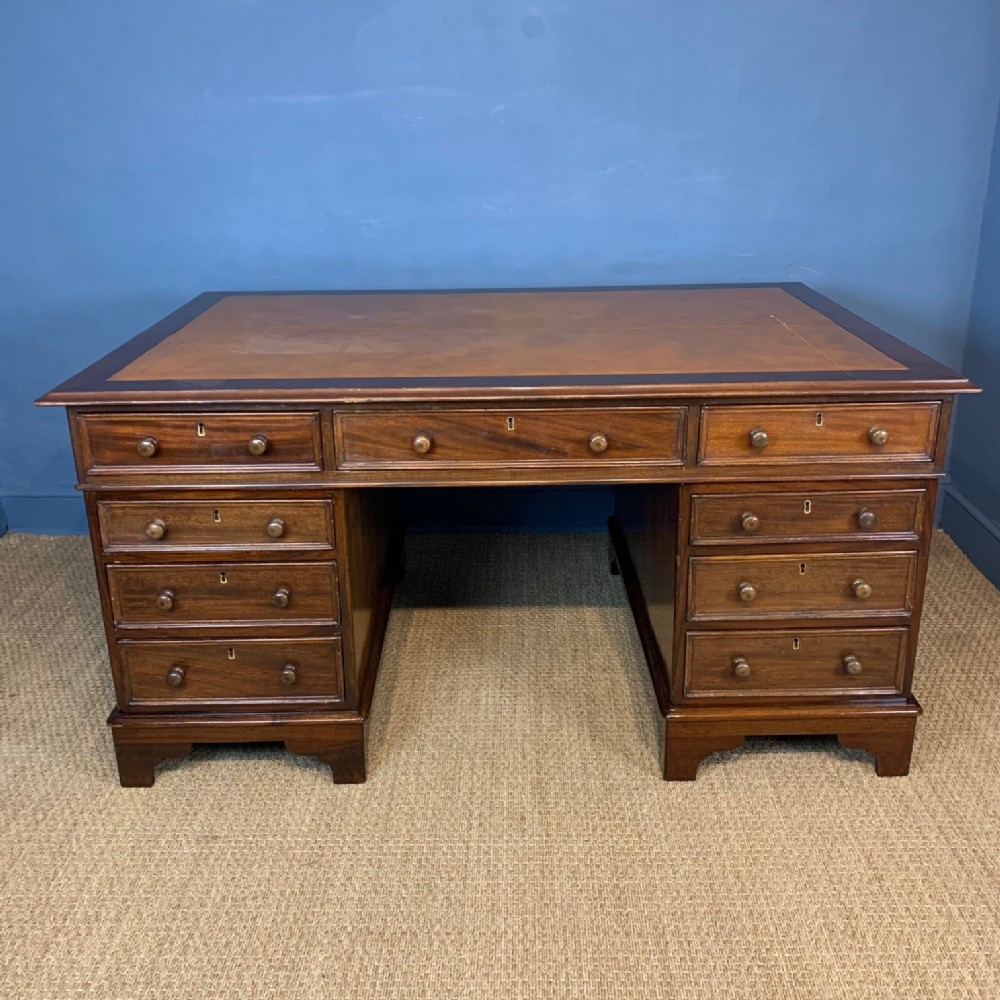 A large Victorian mahogany partners desk circa 1880 