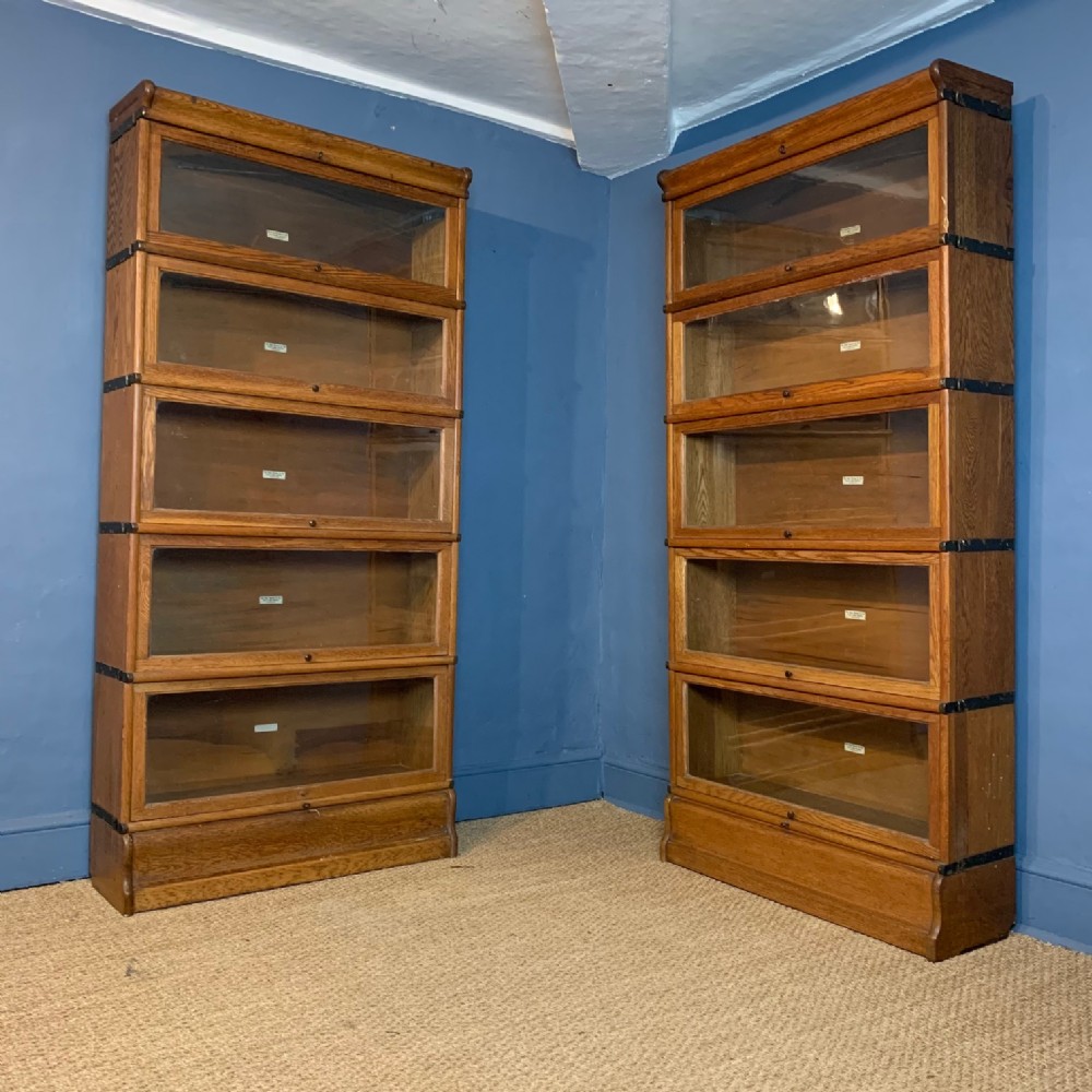 A pair of Edwardian Globe Wernicke bookcases c 1910