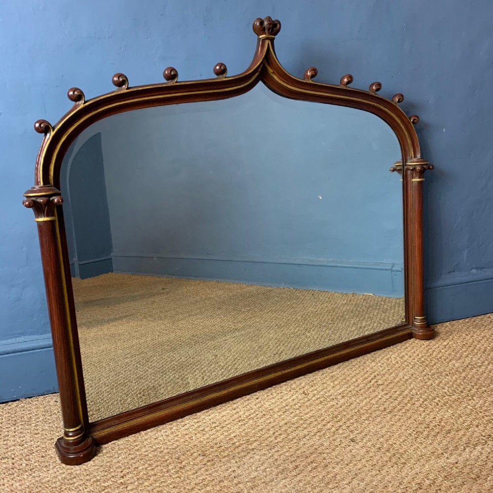 A William IV Gothic over mantel mirror circa 1835