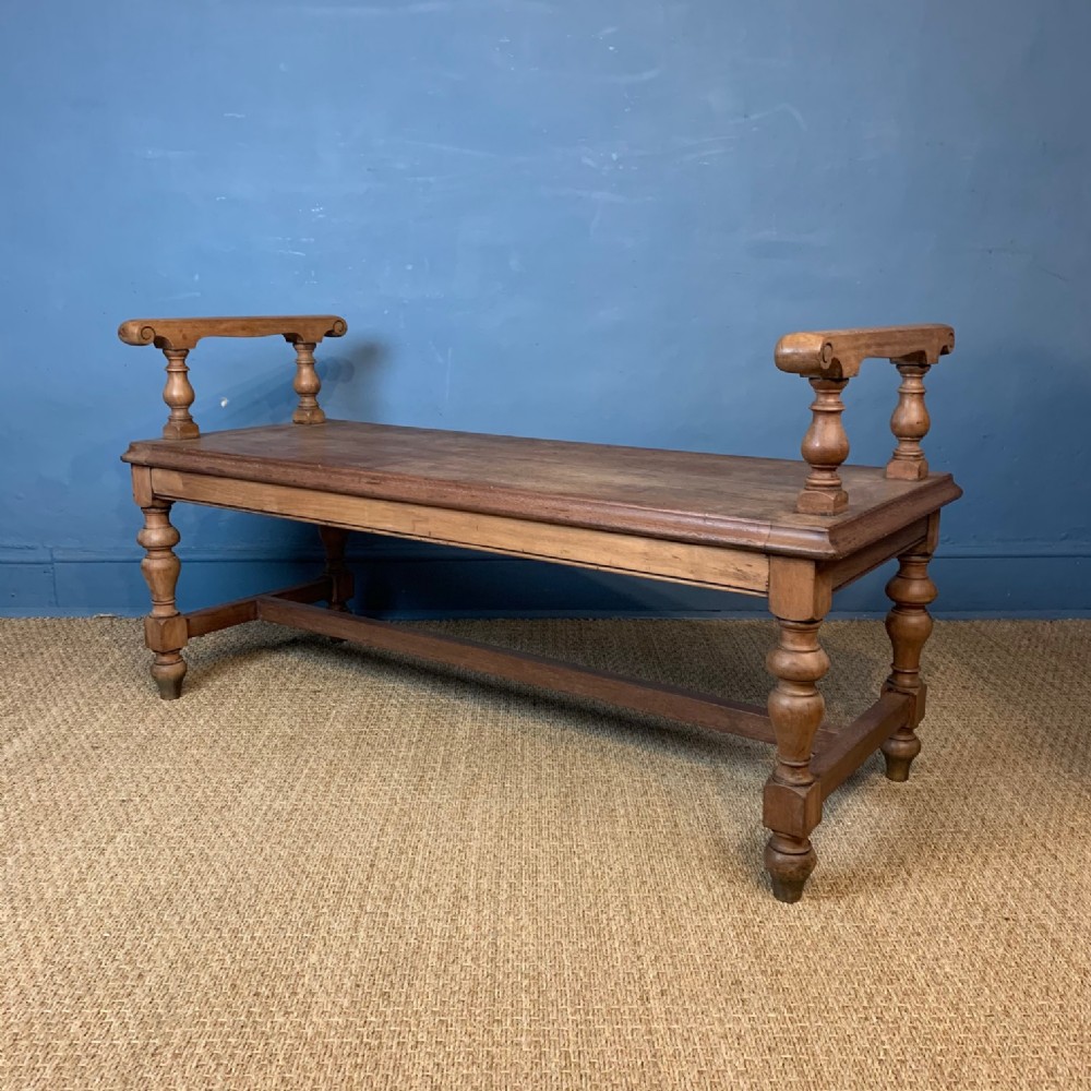 A large Victorian mahogany hall or window seat circa 1880 