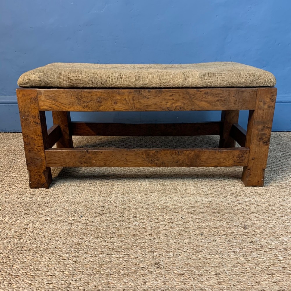 A late 19th c burr oak foot stool circa 1880