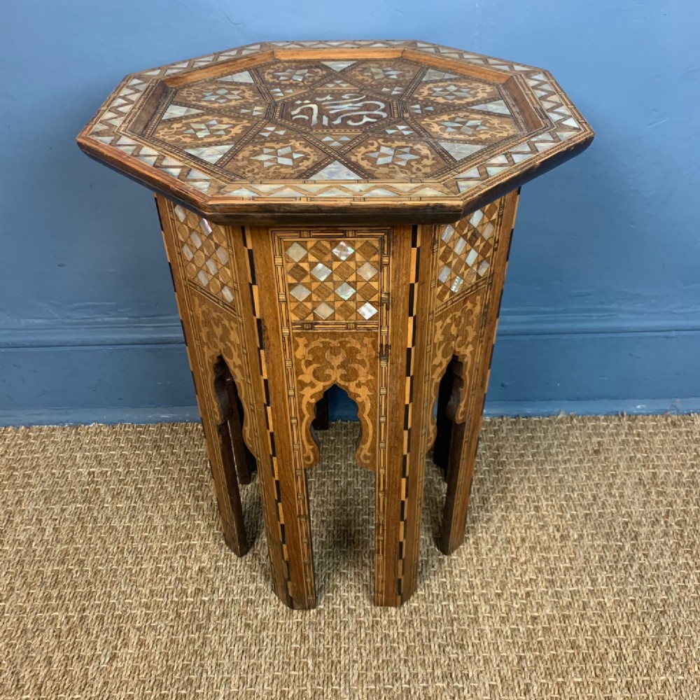 A Syrian Mother of Pearl inlaid octagonal table . Damascus circa 1890