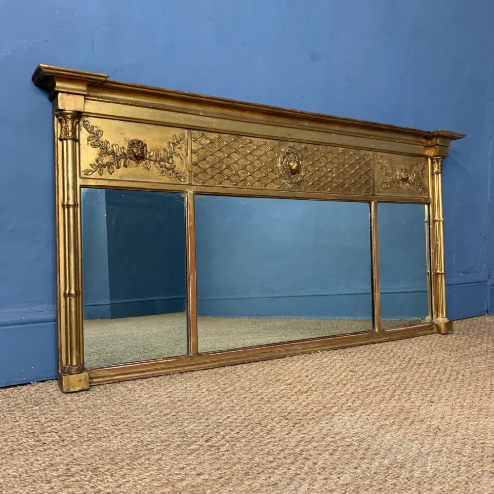 A George IV triple plate over mantel mirror circa 1830