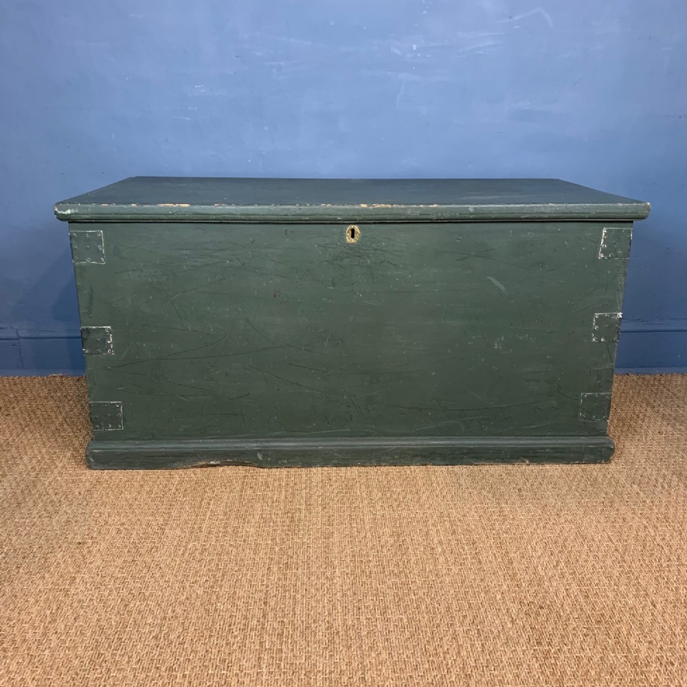 A large 19th century pine trunk circa 1880