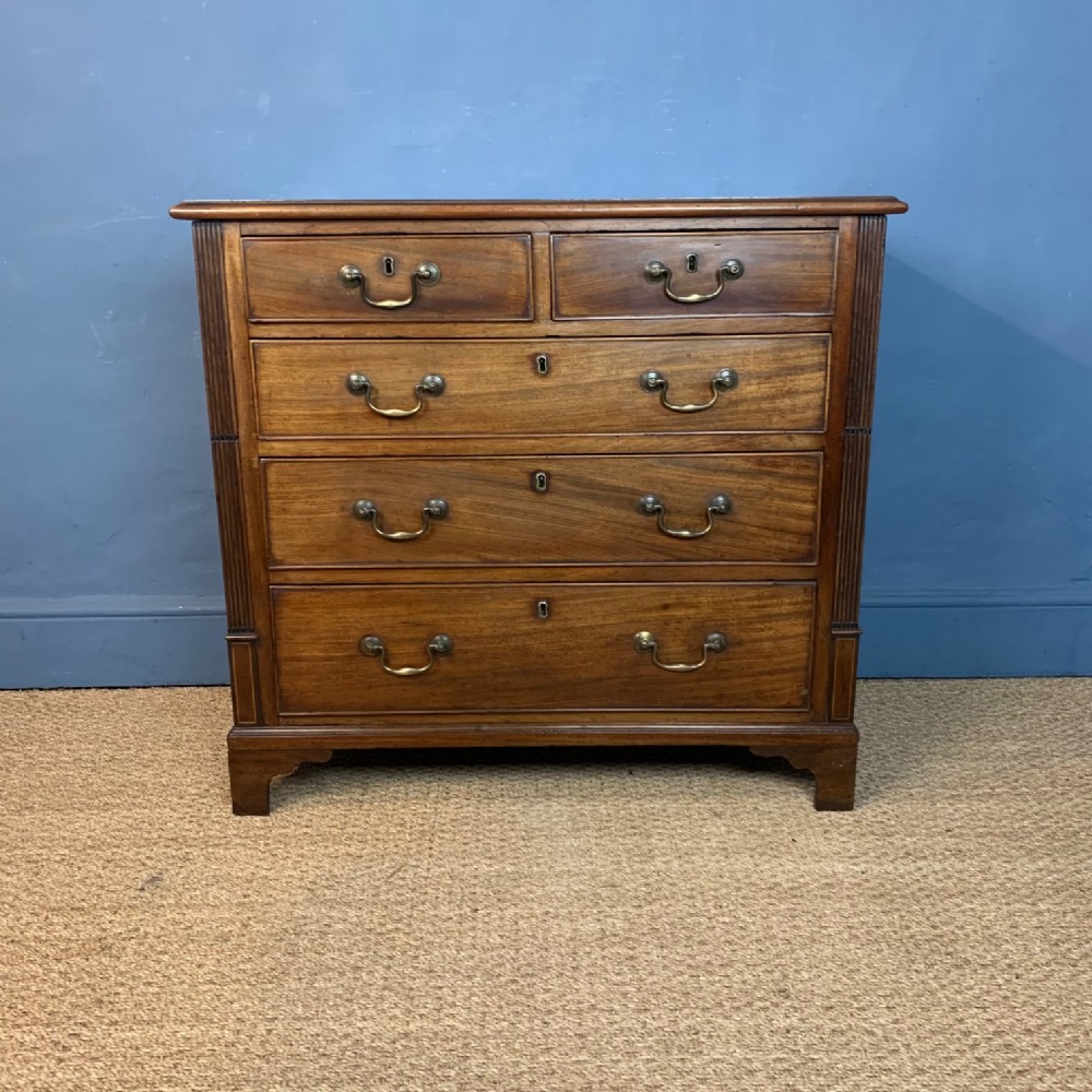 A small George 111 mahogany chest of drawers circa 1800