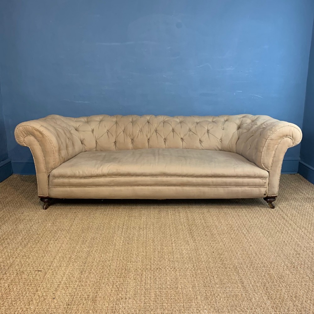 A large Victorian mahogany Country House chesterfield sofa circa 1890 