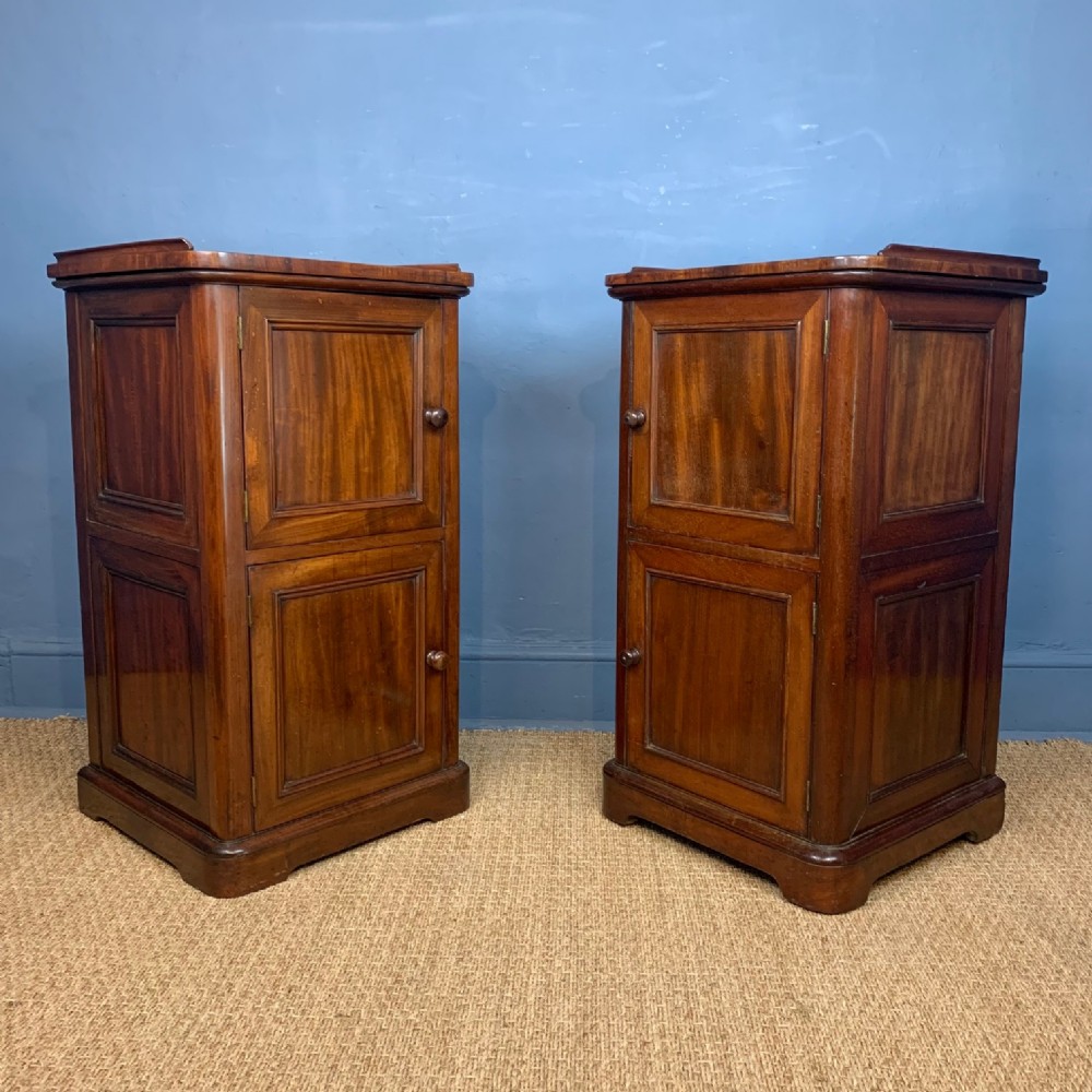 A rare pair of George IV mahogany bedside tables circa 1825 