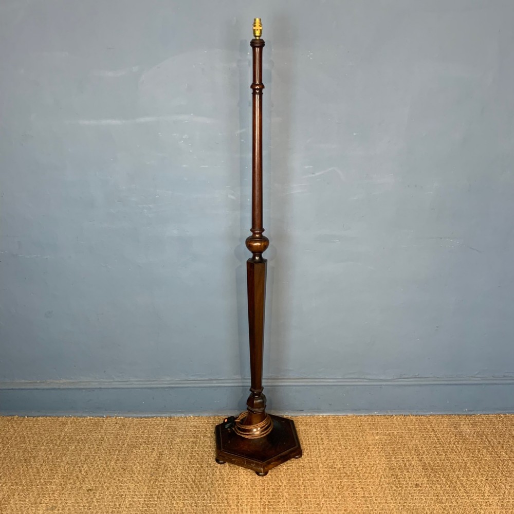 A Heals mahogany standard lamp circa 1930