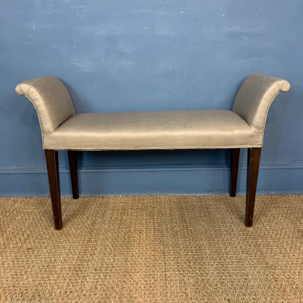 A late Victorian mahogany window seat circa 1900