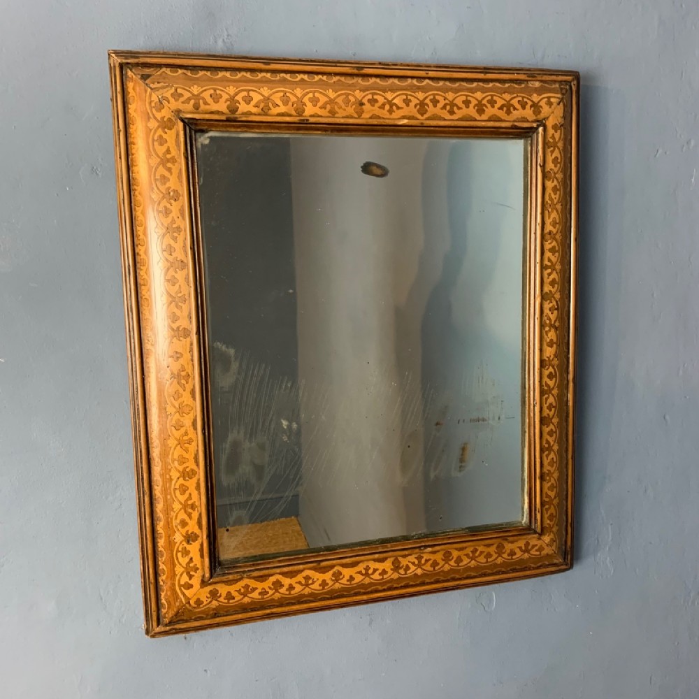 A mid 19th century English marquetry wall mirror circa 1860