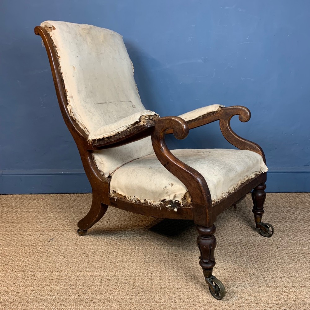 A mid 19th c English mahogany library chair circa 1850