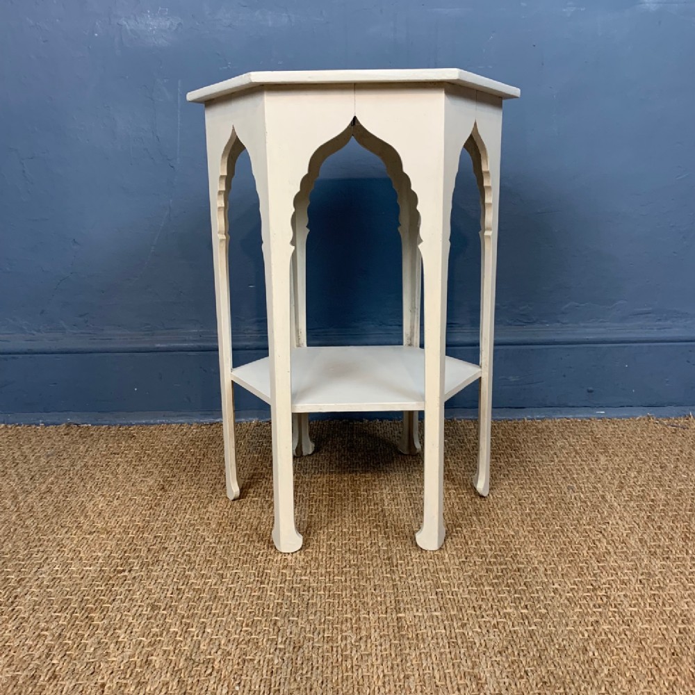 A Liberty and Co white painted hexagonal table circa 1890