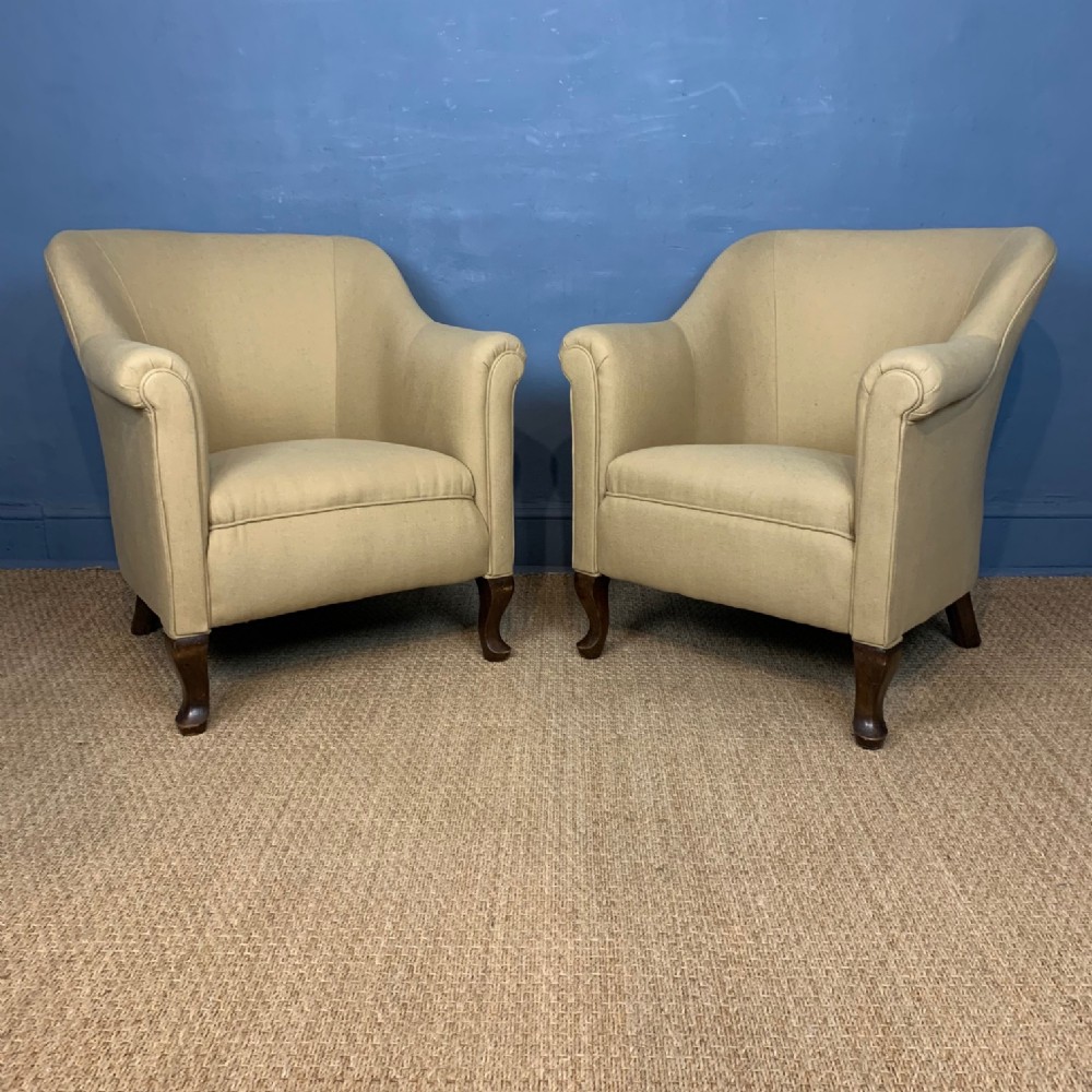 A pair of Victorian mahogany tub chairs circa 1890