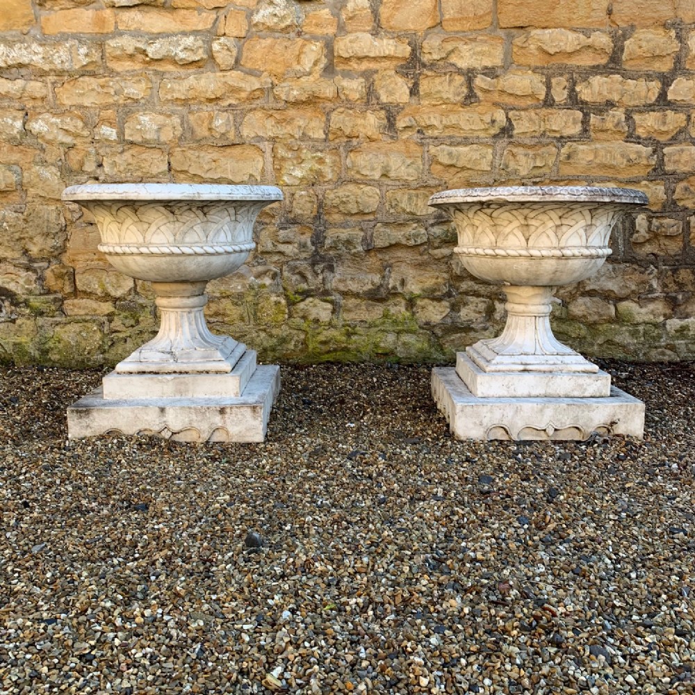 A pair of early 19th Century north Italian marble urns