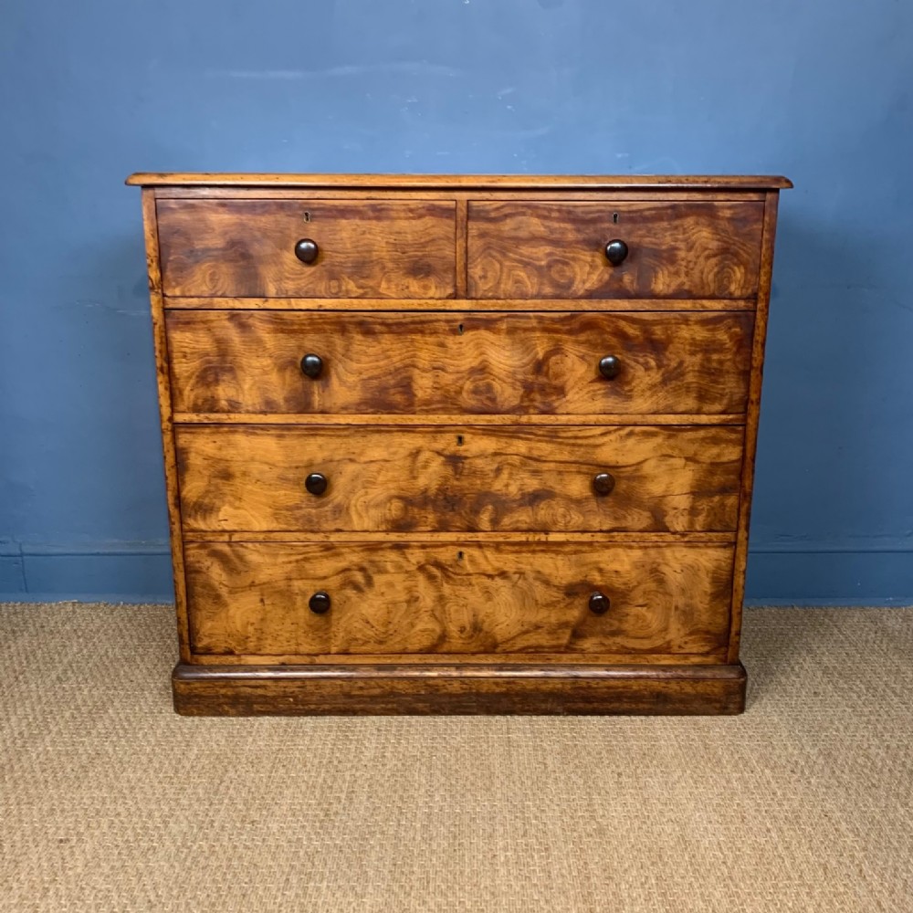 A Gillows of Lancaster satinbirch chest of drawers circa 1860