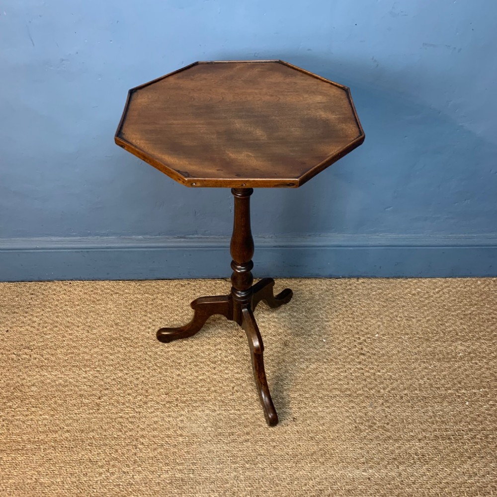 A Victorian octagonal birch tripod table circa 1850