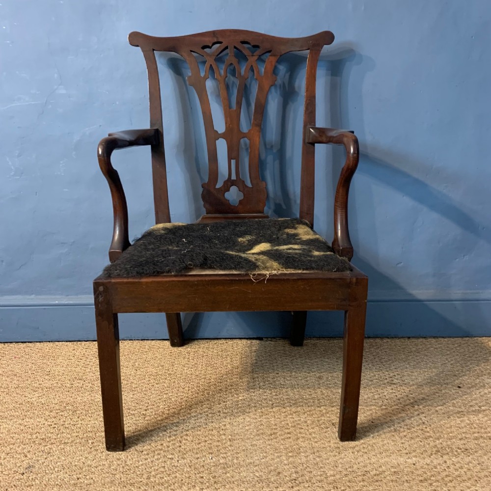A George III mahogany armchair circa 1770 in Chippendale style