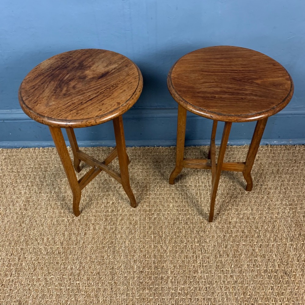 A pair of Anglo-Indian Padouk wood folding tables circa 1920 