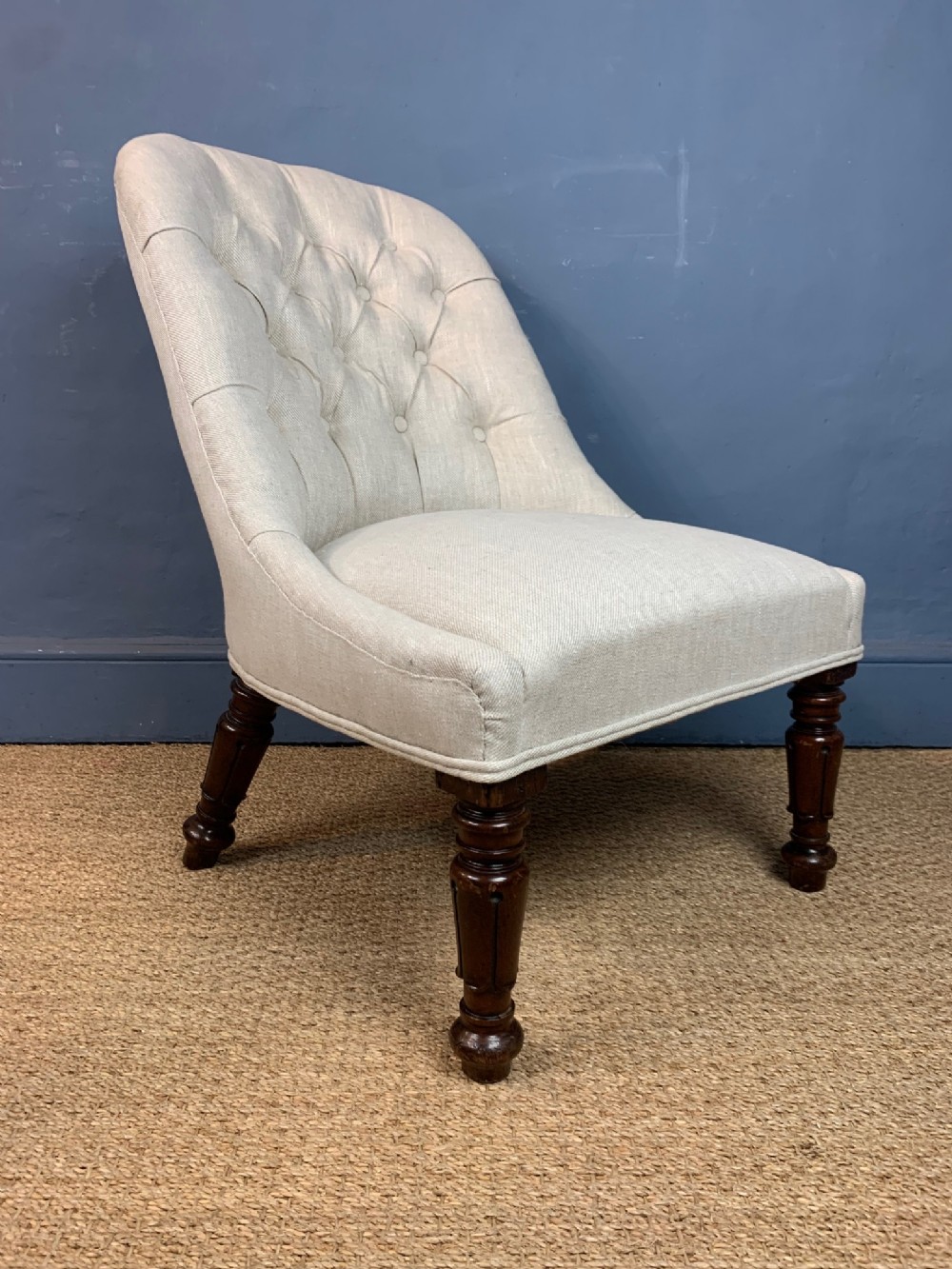 A small George IV mahogany button back side chair circa 1825