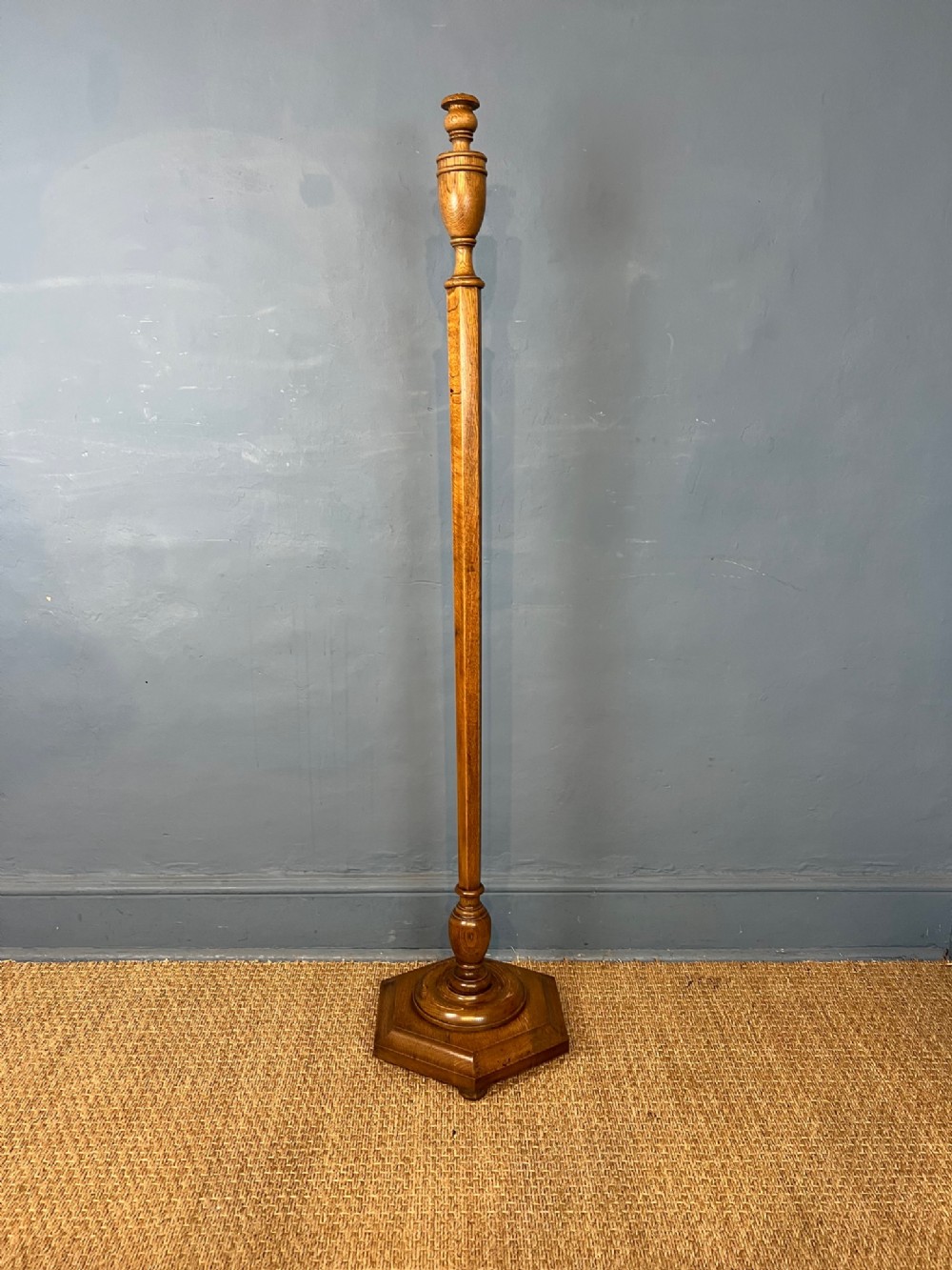 A Heals oak standard lamp circa 1930 