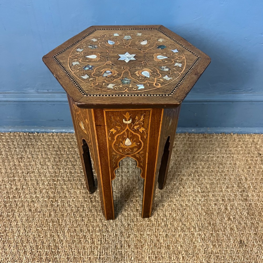 A Liberty and Co Moorish hexagonal table circa 1890