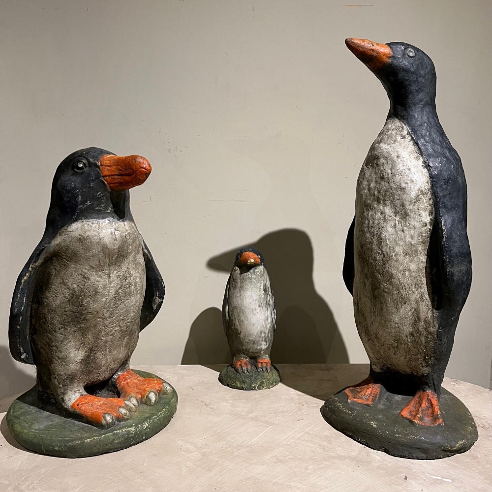 A rare set of 1930's composite stone Penguins