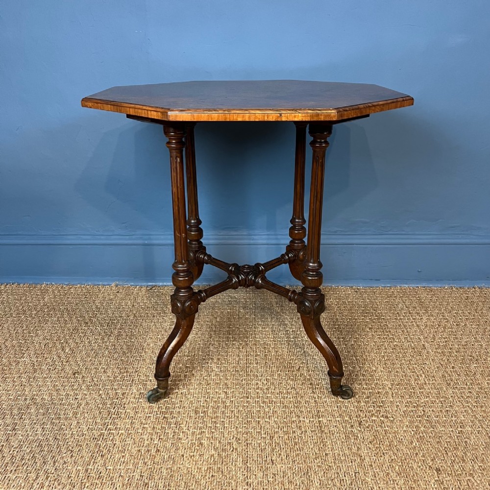 A fine mid 19th century burr walnut octagonal occasional table circa 1860 