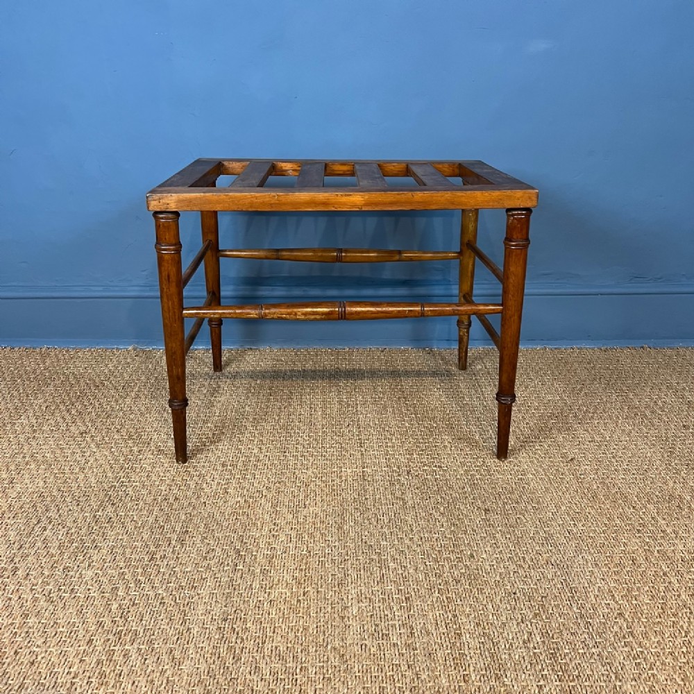 An Aesthetic Movement birch wood luggage rack circa 1890