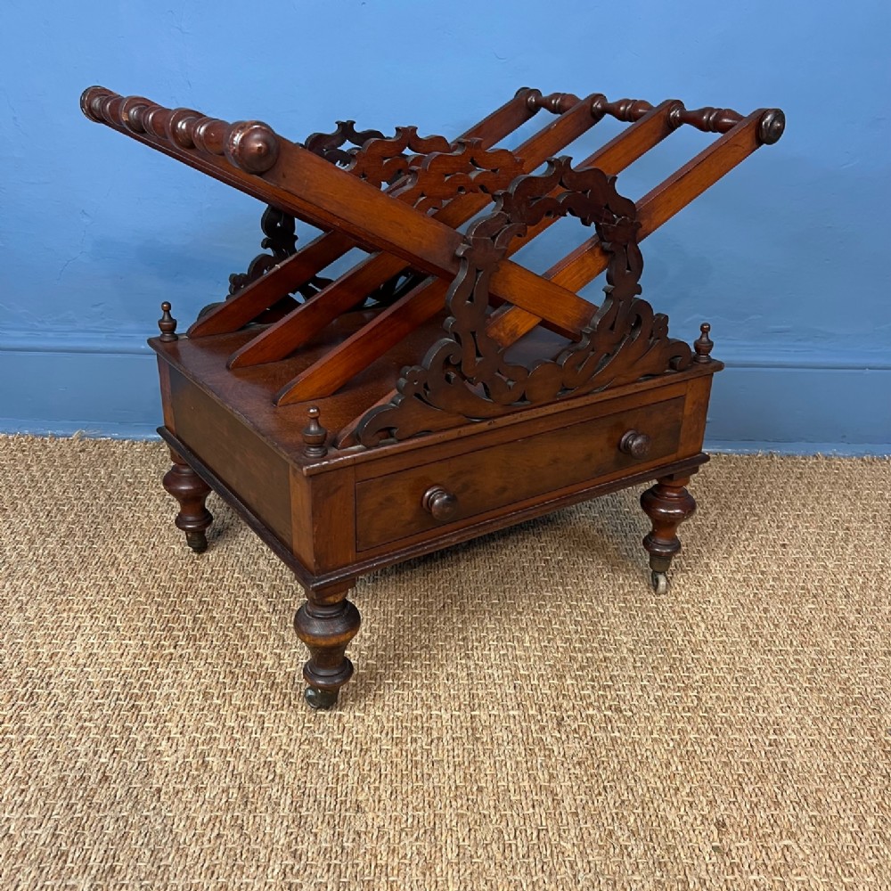 A William IV rosewood X frame Canterbury circa 1836 in the style of Smee.