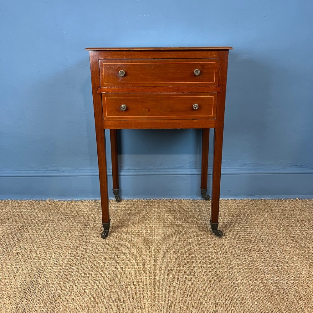 A late Victorian mahogany 2 drawer bedside table circa 1900 