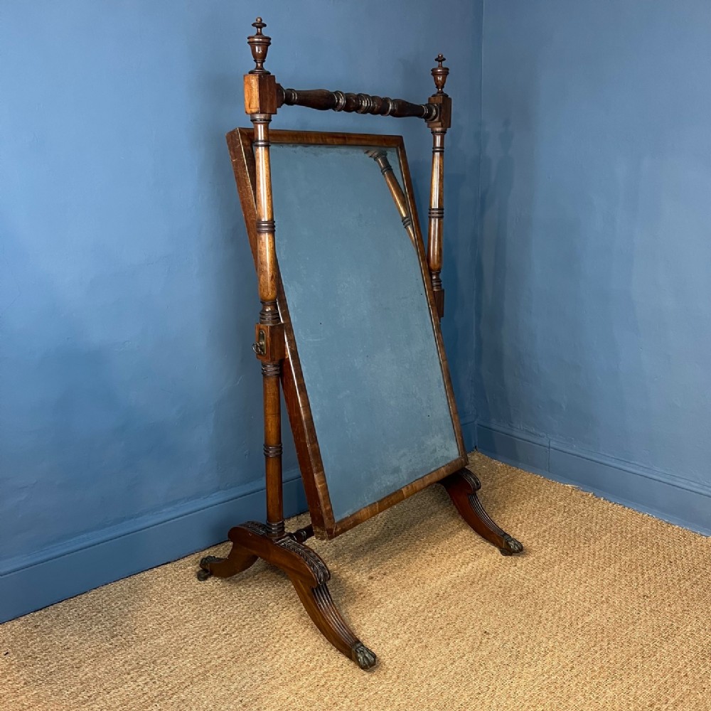 A George IV mahogany cheval mirror circa 