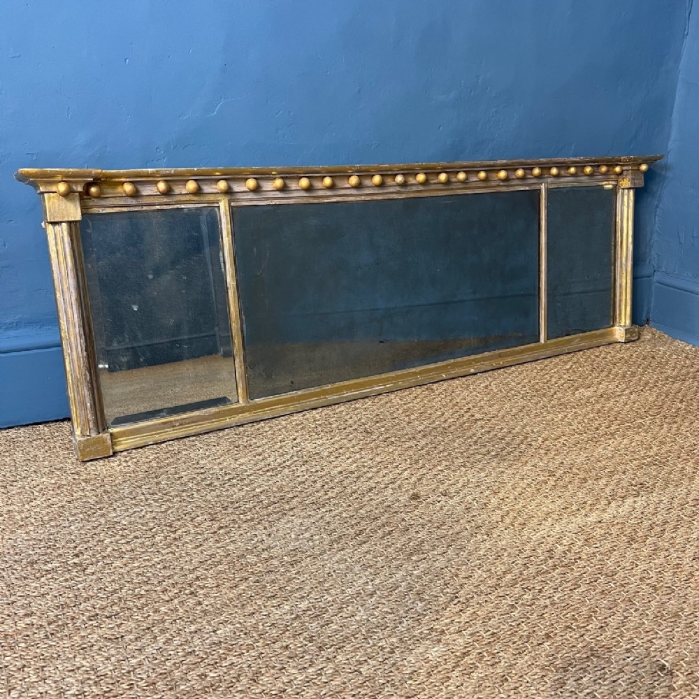 A Regency gilt triple plate overmantel mirror circa 1820