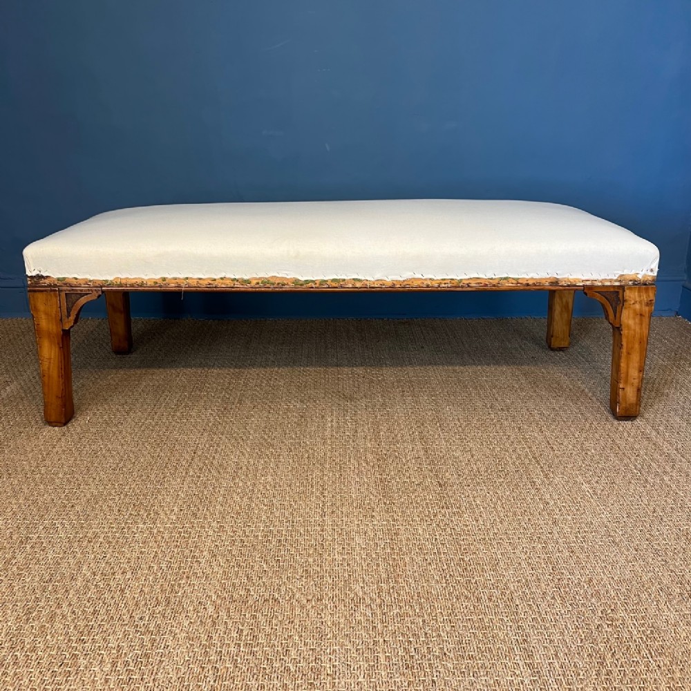 A large Victorian Aesthetic Movement Birchwood stool circa 1890 