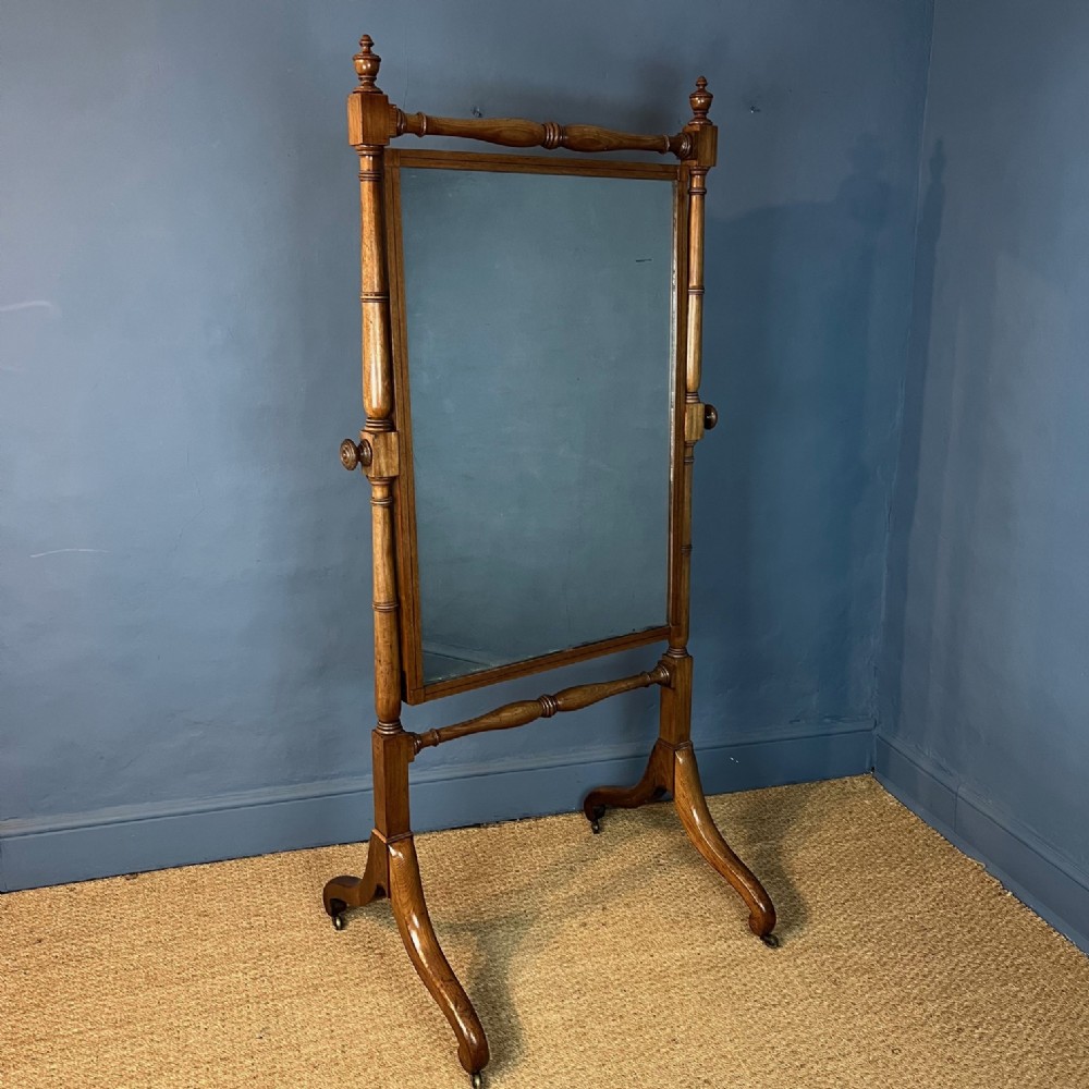 A George III mahogany cheval mirror circa 1810