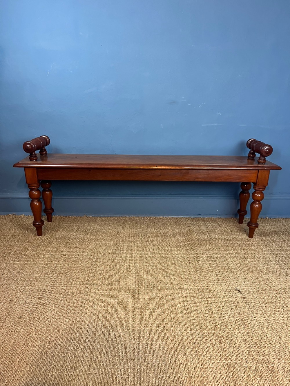 A mid 19th mahogany hall bench circa. 1850