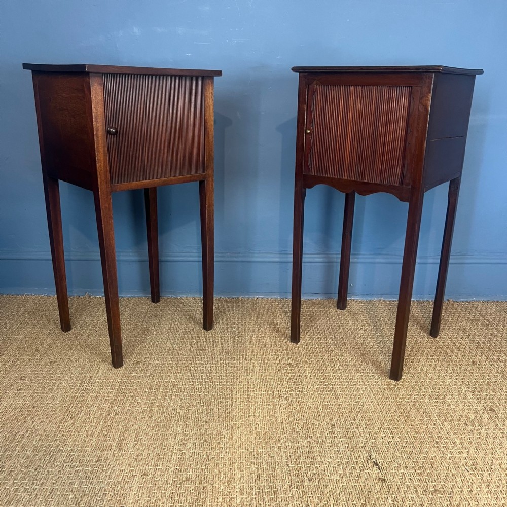 A matched pair of George 111 mahogany bedside tables circa 1780