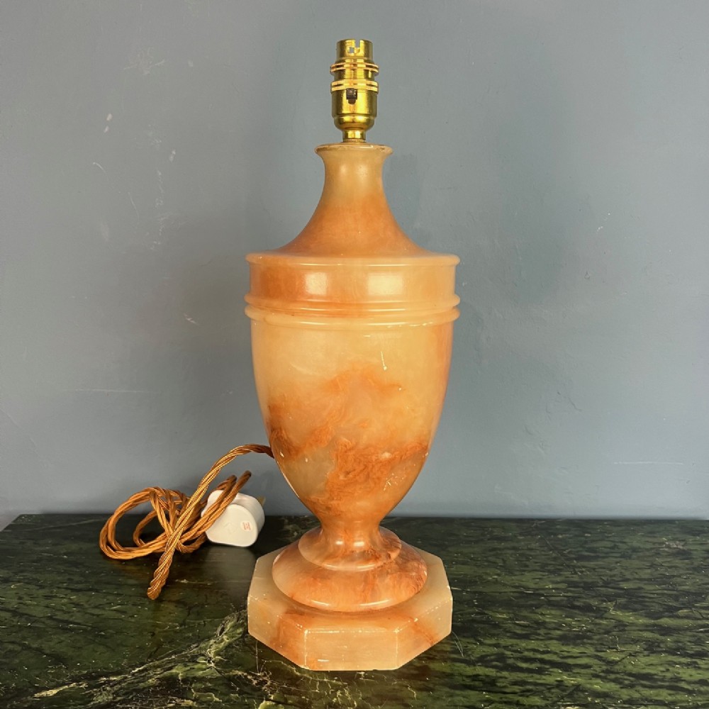 An Edwardian alabaster vase lamp circa 1910