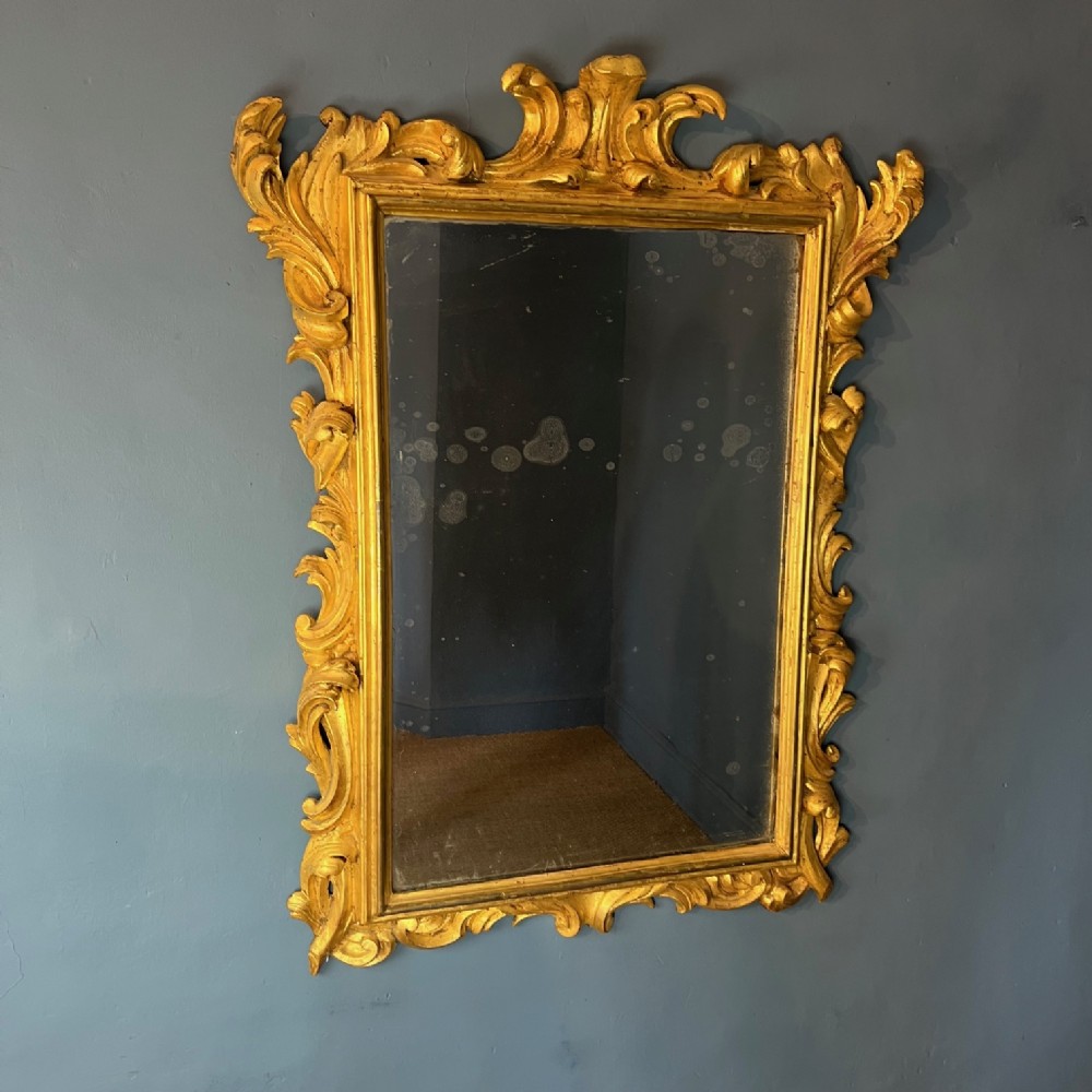 An 18th century Italian baroque carved gilt mirror 