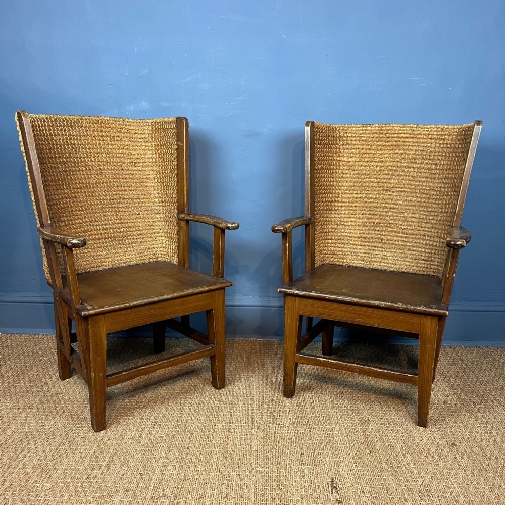 A pair of Edwardian Orkney chairs circa 1910 by David Kirkness